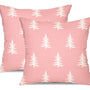 Christmas Pillow Covers 18x18 inch Set of 2 Christmas Tree Decorative Pink Throw Pillow Covers