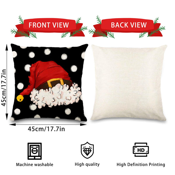 4PCS Christmas Pillow Covers 18x18 inch Hello Winter Merry Bright Throw Pillow Covers