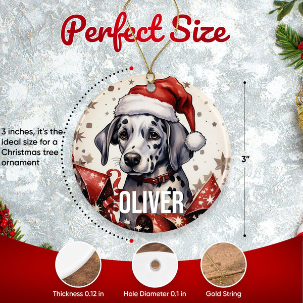 Personalized Dog Ornament - Pet Ornament for Christmas Tree - 3" Round Ceramic - Printed in USA - Dog Mom - Dog Dad - Xmas Decoration