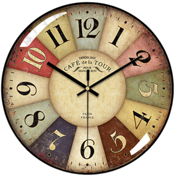 Vintage Wall Clock-12-Inch Roman Numerals Quartz Clock,Silent Non-Ticking with Glass