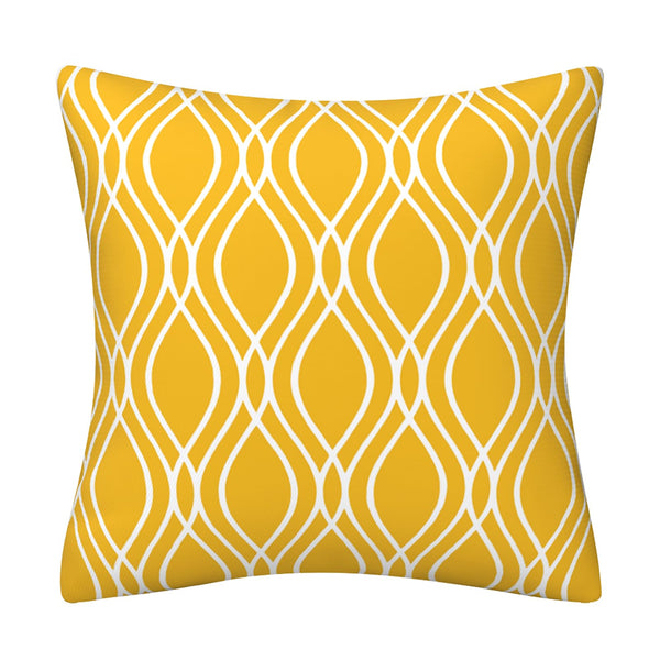 Yellow Pillow Covers 18x18 Set of 4 Modern Decorative Geometric