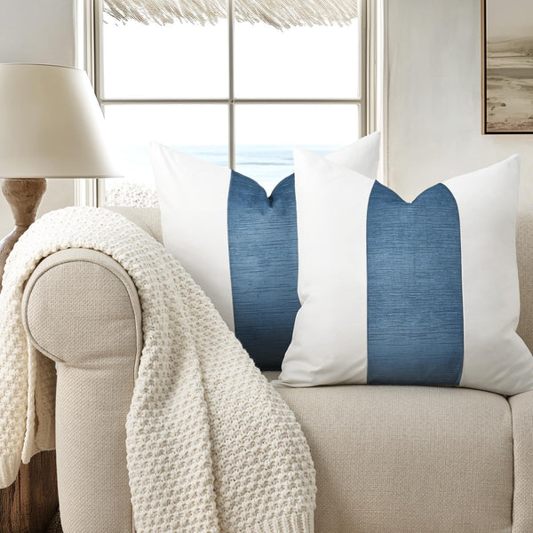 Velvet Panel Cotton Pillow Covers Set of 2, Decorative Pillow Covers 18x18 Inch for Couch