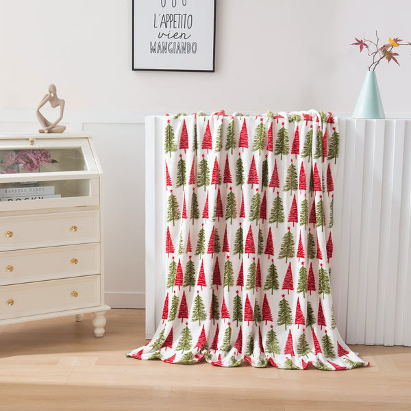 Luxury Velvet Super Soft Christmas Prints Fleece Blanket-Holiday Theme Home Décor Fuzzy Warm and Cozy Throws