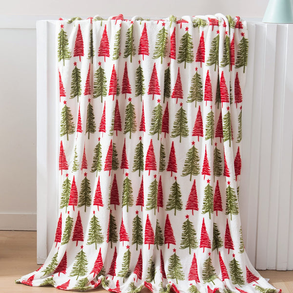 Luxury Velvet Super Soft Christmas Prints Fleece Blanket-Holiday Theme Home Décor Fuzzy Warm and Cozy Throws