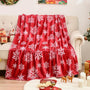 Christmas Throw Blanket for Couch, Soft Fuzzy Cozy Blankets for Winter, Red Snowflakes Pattern