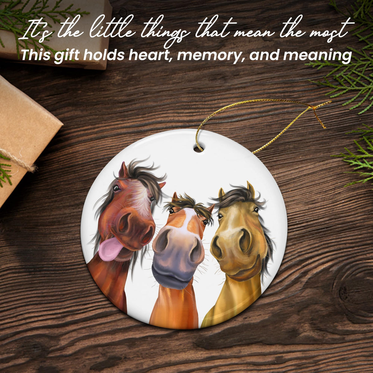 Christmas Horse Ornaments for Women Men - Ceramic Christmas Ornaments 2025 for Tree Decorations - Farm House Decor Gifts
