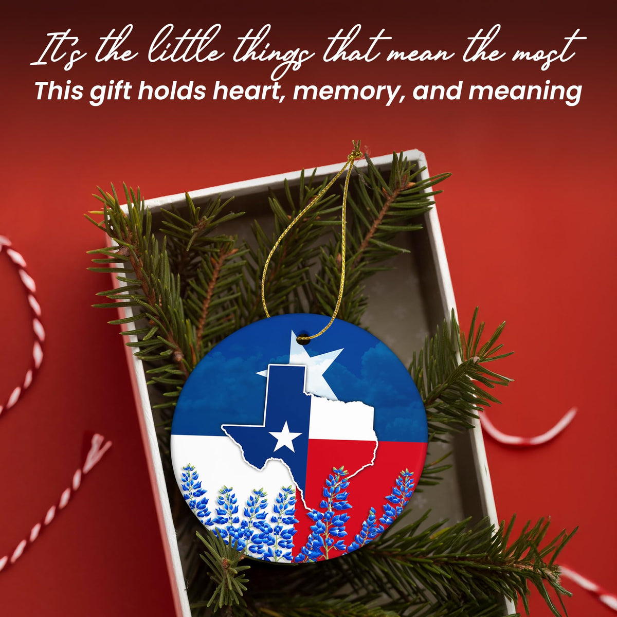 Christmas Texas Gifts for Women Men - Ceramic Ornaments 2025 for Tree Decorations