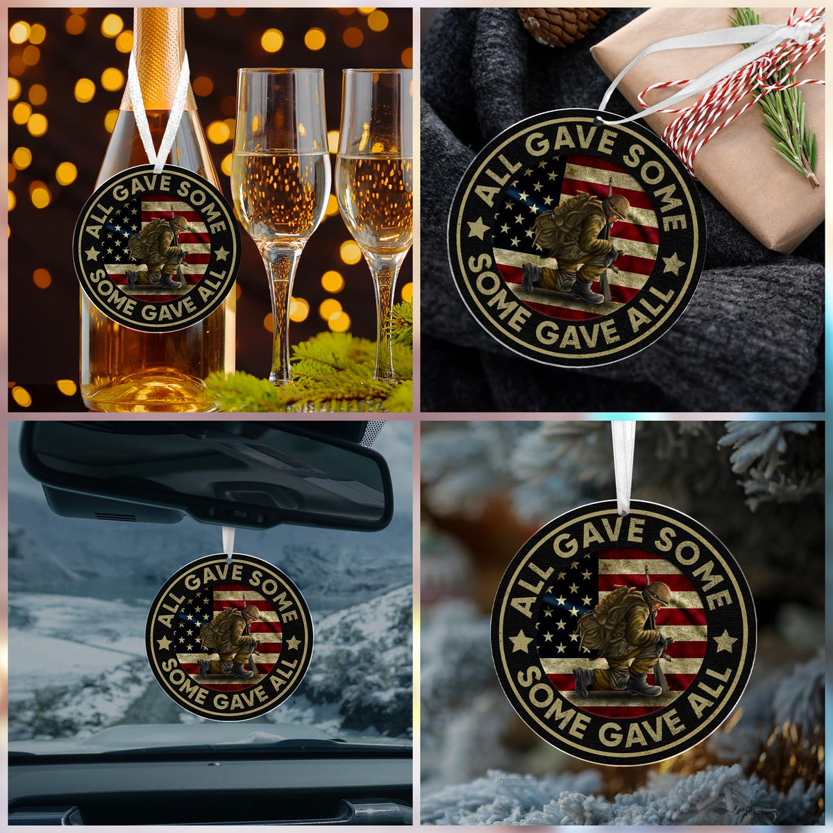 Christmas Veteran Gifts for Men Women - Ceramics Christmas Ornaments 2025 for Tree