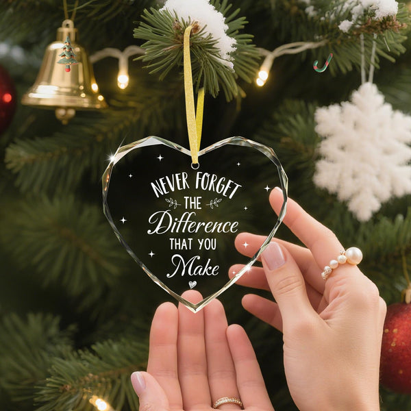 Thank You Gifts for Women Men - Thanksgiving Tree Ornaments Glass Christmas Ornament