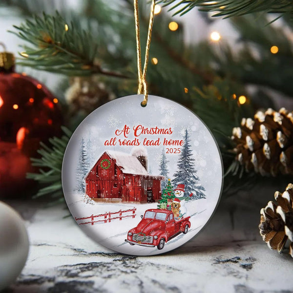 Family Reunion Christmas Ornament 2025 - "All Roads Lead Home Festive Decor for The Holidays