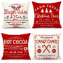 Set of 4 Farmhouse Christmas Pillow Covers 18x18 Set of 4 Winter Holiday Decorations, Red Beige