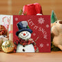 Rustic Christmas Decorations, Let It Snow Wooden Sign Decor, Snowman Wooden Block Sign, Christmas Decor for Table Shelf 5 x 5 Inch