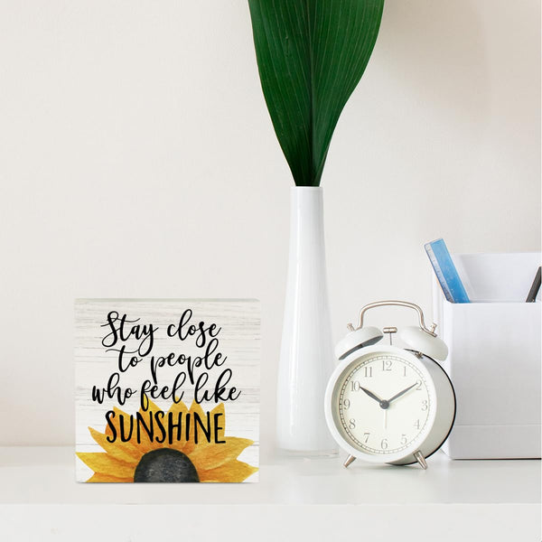 Farmhouse Sunshine Sunflower Wooden Box Sign Rustic Country Sunflower Box Sign Wood Sign