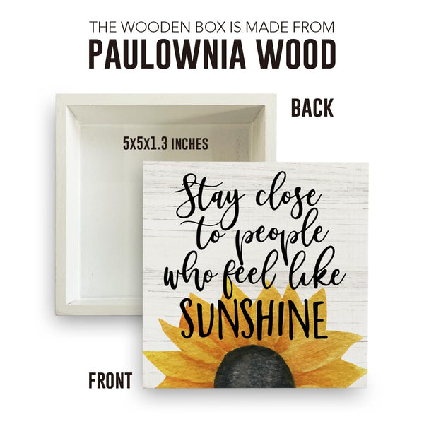 Farmhouse Sunshine Sunflower Wooden Box Sign Rustic Country Sunflower Box Sign Wood Sign