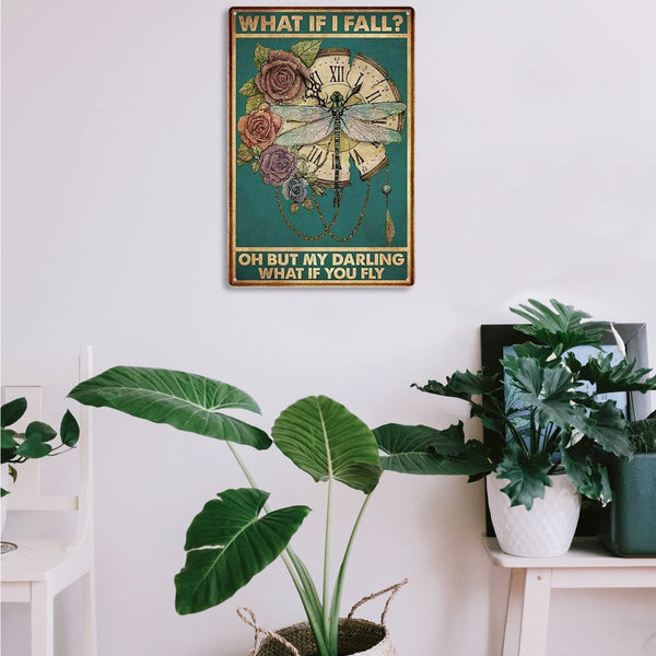 What If I Fall Oh But My Darling What If You Fly Vintage Metal Tin Signs
