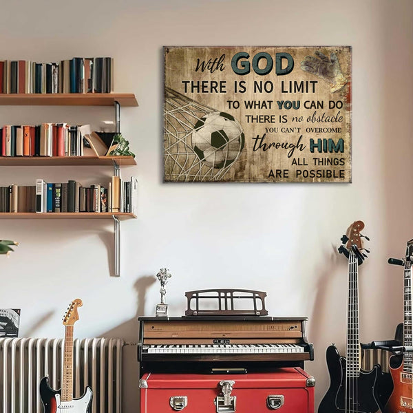 Football Sports Canvas Wall Art Religious Soccer Posters Prints Boys Room Picture Wall Decor Inspirational Quotes Football Paintings