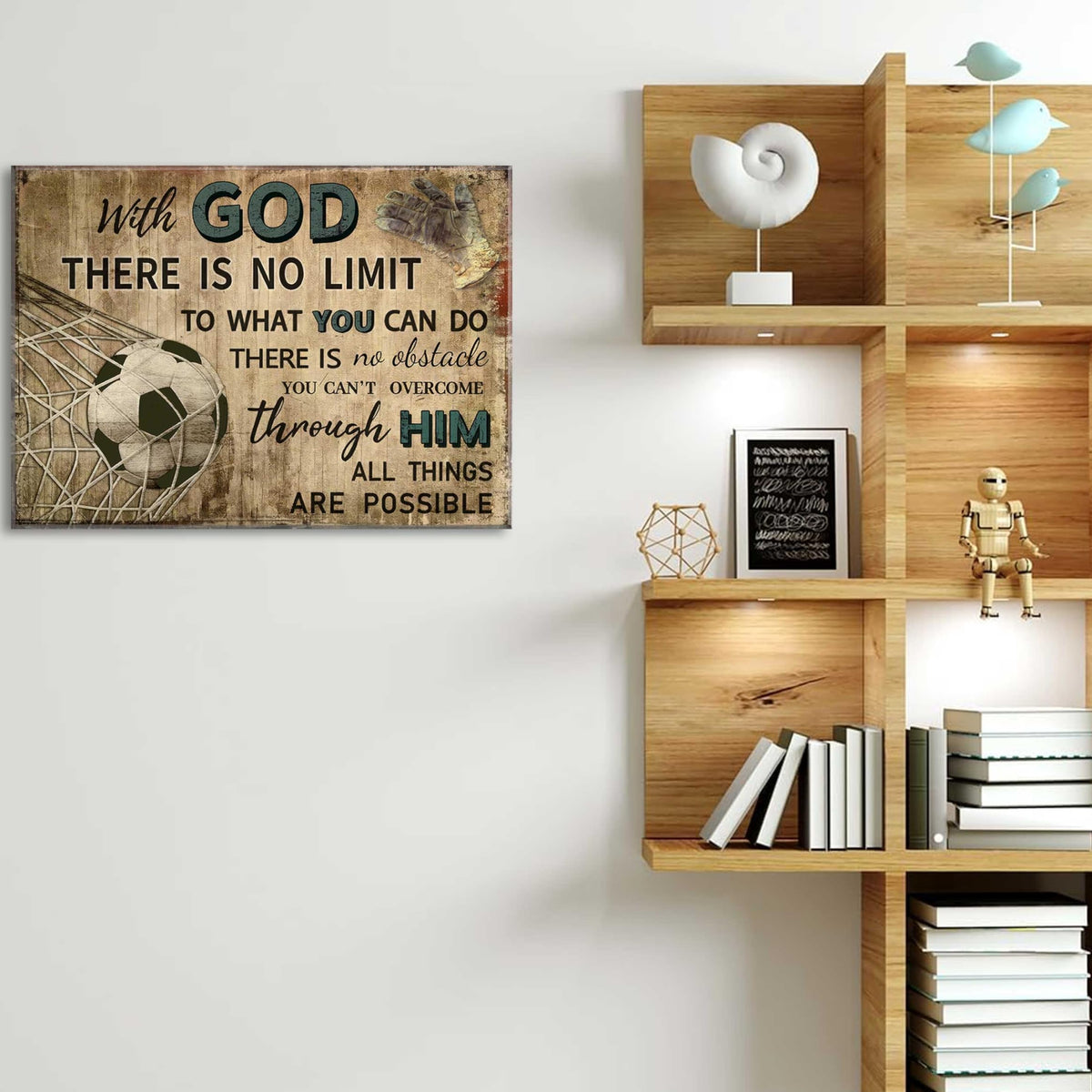 Football Sports Canvas Wall Art Religious Soccer Posters Prints Boys Room Picture Wall Decor Inspirational Quotes Football Paintings