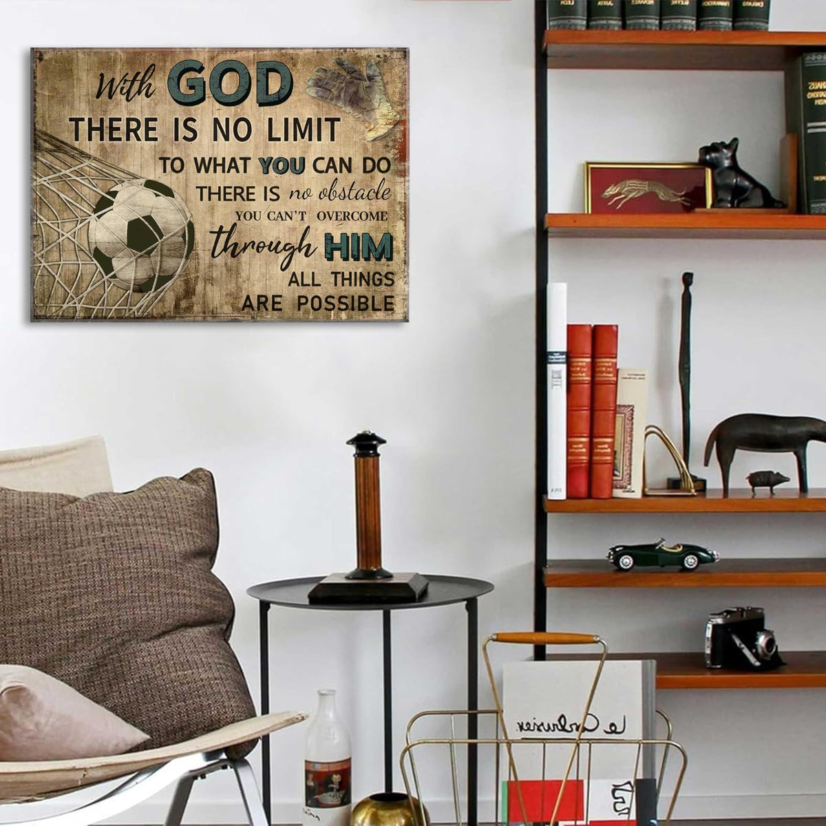 Football Sports Canvas Wall Art Religious Soccer Posters Prints Boys Room Picture Wall Decor Inspirational Quotes Football Paintings