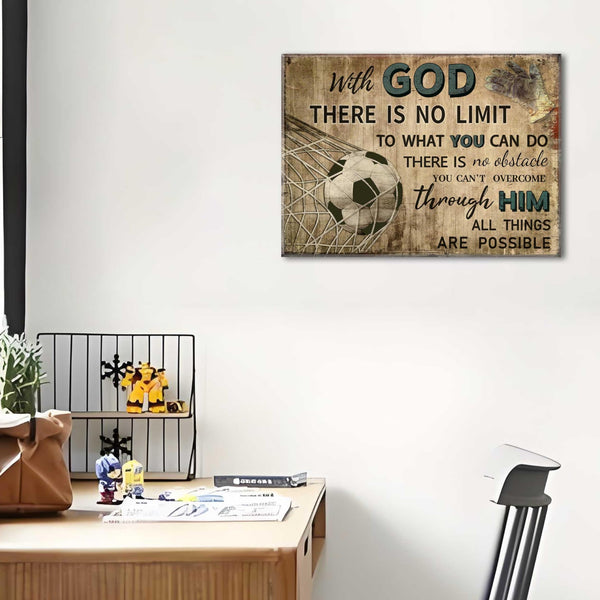 Football Sports Canvas Wall Art Religious Soccer Posters Prints Boys Room Picture Wall Decor Inspirational Quotes Football Paintings
