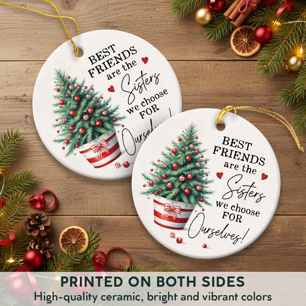Friendship Christmas Ornaments 2025, Gifts for Friends, Soul Sisters, BFF, Work Besties