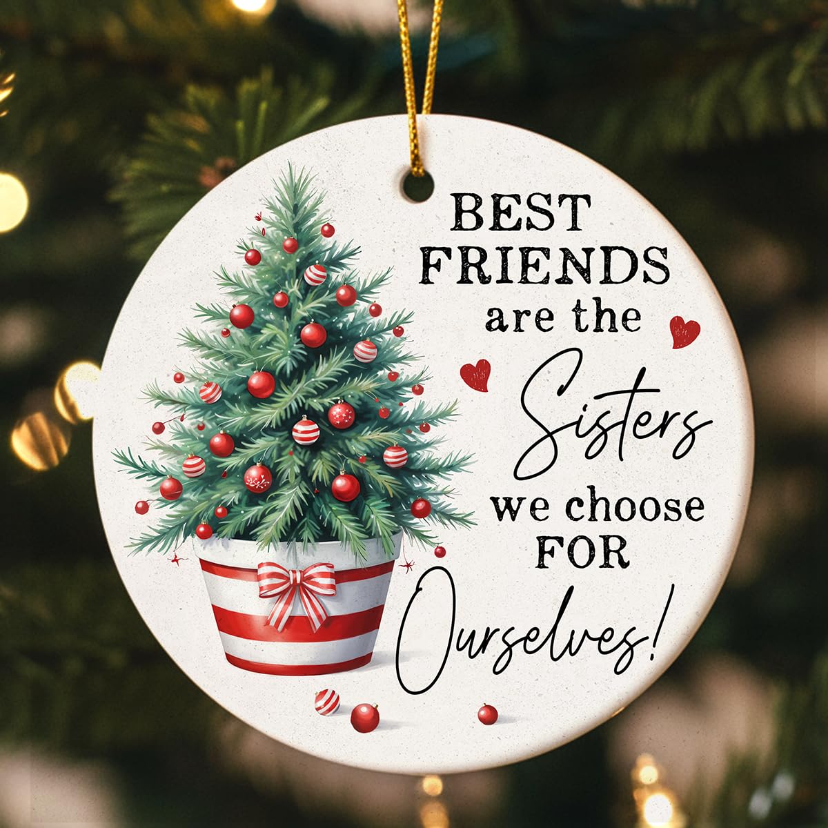 Friendship Christmas Ornaments 2025, Gifts for Friends, Soul Sisters, BFF, Work Besties