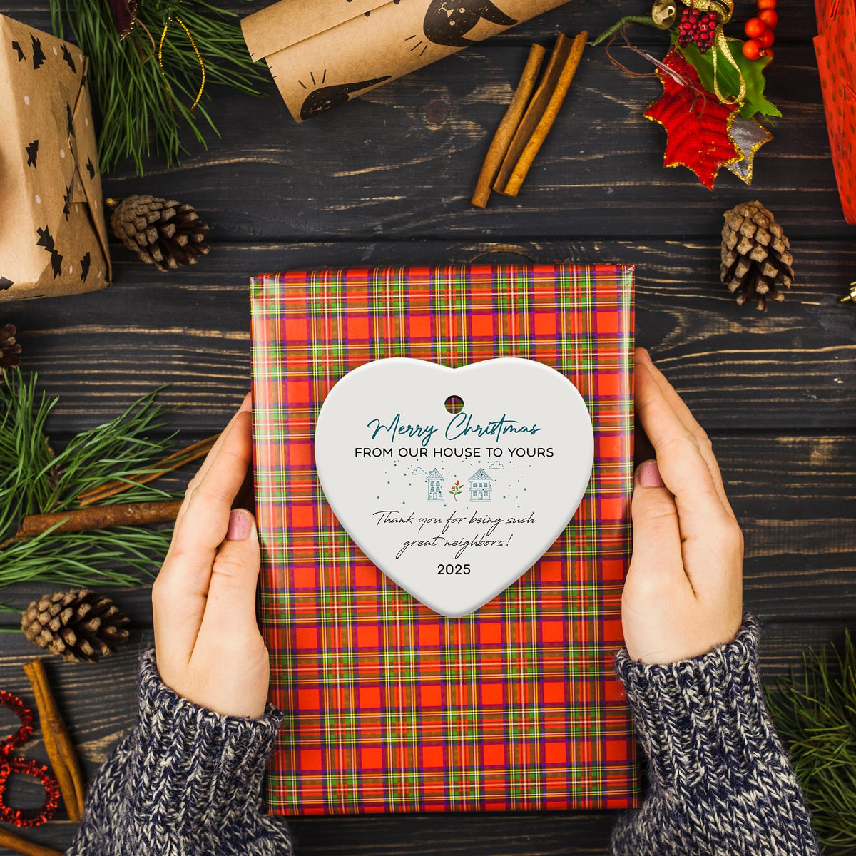 Neighbor Gifts Christmas Ornaments, Neighbor Christmas Ornaments 2025, Funny Friend BFF Bestie Neighbor