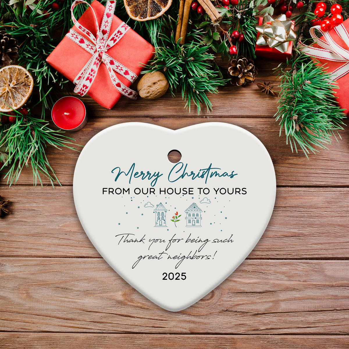 Neighbor Gifts Christmas Ornaments, Neighbor Christmas Ornaments 2025, Funny Friend BFF Bestie Neighbor