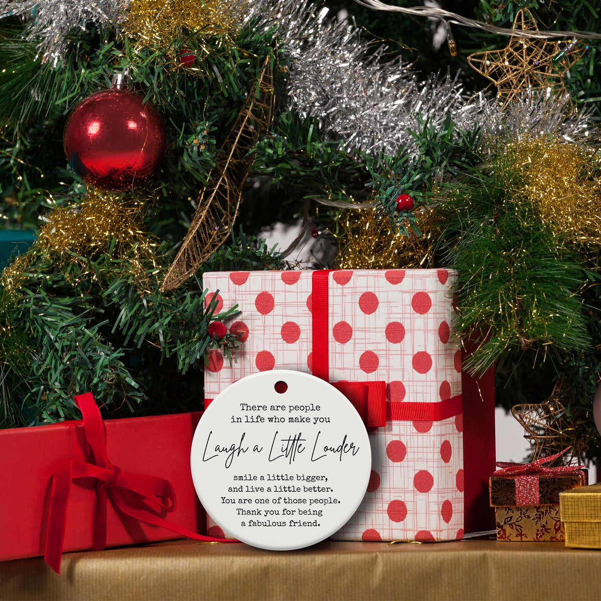 Friendship Gifts for Women, Best Friend, Funny, Work Besties, Sister, Friend Ornaments for Women, Ceramic Christmas Ornaments