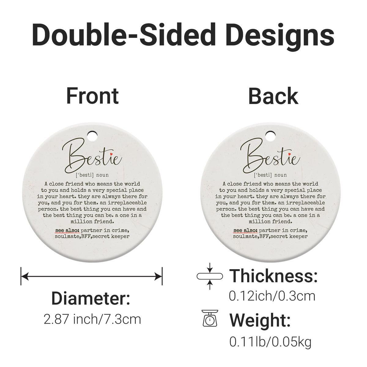 Friendship Gifts for Women, Best Friend, Funny, Work Besties, Sister, Friend Ornaments for Women