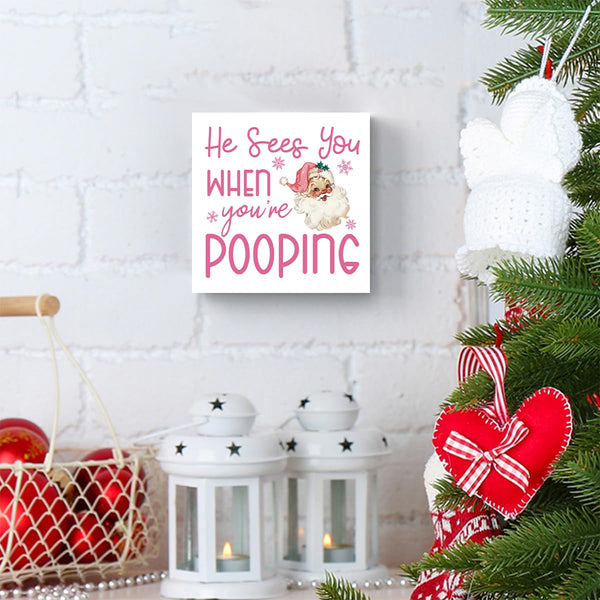 Funny Christmas Bathroom Decor, Pink Christmas Decoration, Funny Gift Decorations for Bathroom