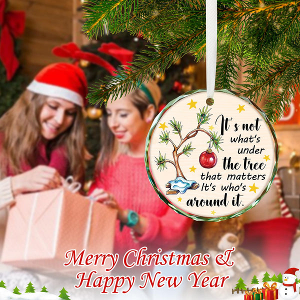 Funny Christmas Ornaments 2025, Crystal Glass Christmas Tree Decorations Celebrate Love & Togetherness Around The Tree