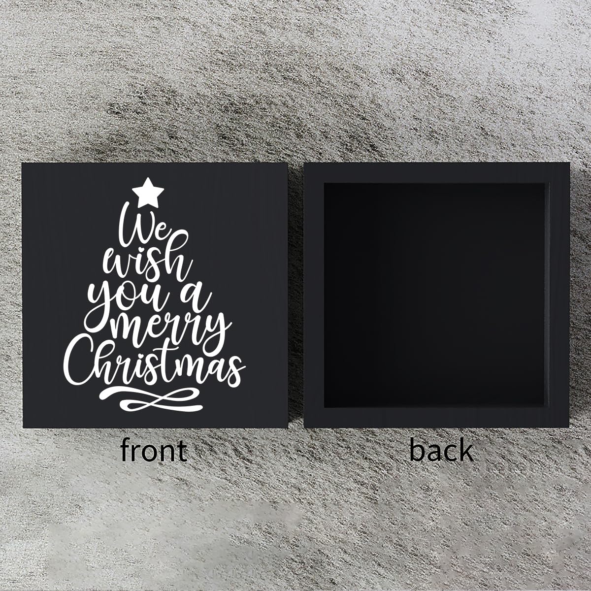 Funny Christmas Wooden Box Sign Plaque We Wish You a Merry Christmas Black