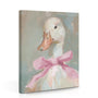 Cute Duck with Pink Bow Framed Art Paintings Wall Decor Duck Canvas Wall Art, Aesthetic Gifts And Animal Lover Prints Picture