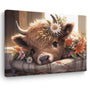 Cow Gifts Floral Farm Animals Canvas Wall Art Cute Cow Wall Decor Country Framed Posters Art Prints Artwork Pictures for Living Room