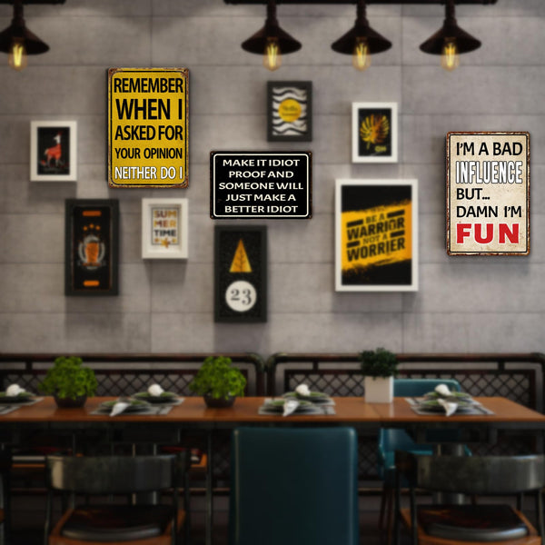 Funny Man Cave Bar Signs Garage Decor, Remember When I Asked for Your Opinion, Vintage Metal Tin Sign
