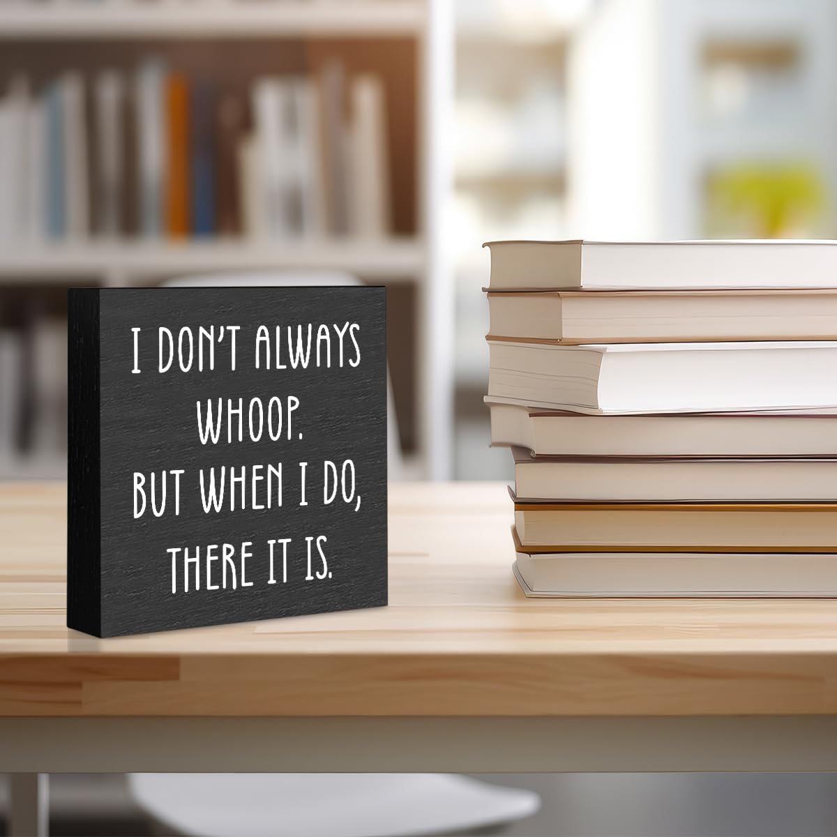 Funny Quotes Office Supplies Rustic Desk Decor Black Wooden Box Sign