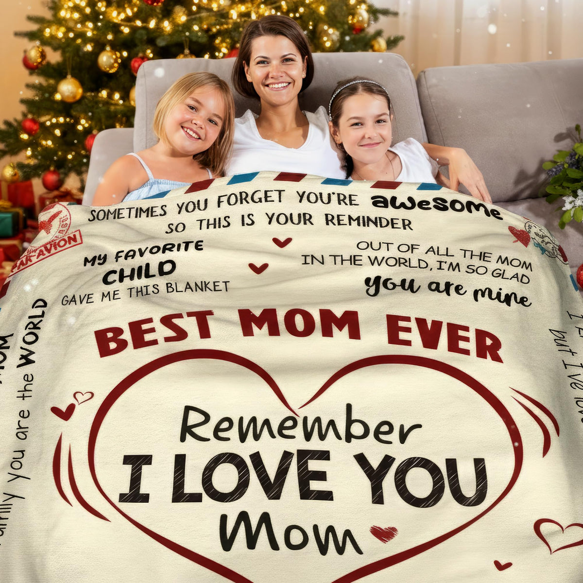 Christmas Birthday Gifts for Mom - Super Soft Fleece Throw Blanket for Couch Bed - Mom Birthday Gifts