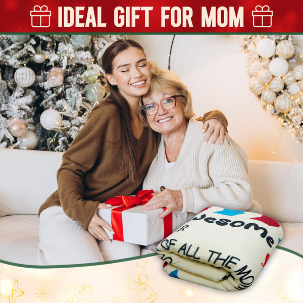 Christmas Birthday Gifts for Mom - Super Soft Fleece Throw Blanket for Couch Bed - Mom Birthday Gifts