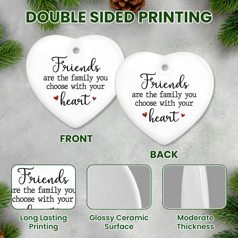 Christmas Friendship Gifts for Women Friends - Ceramic Christmas Ornaments 2025 for Tree Decorations