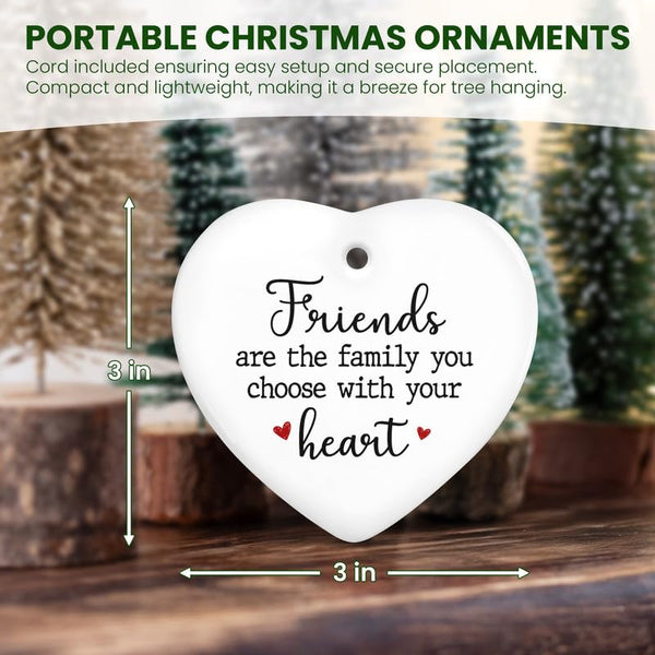 Christmas Friendship Gifts for Women Friends - Ceramic Christmas Ornaments 2025 for Tree Decorations