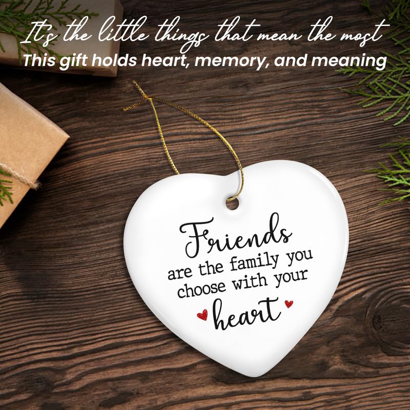 Christmas Friendship Gifts for Women Friends - Ceramic Christmas Ornaments 2025 for Tree Decorations