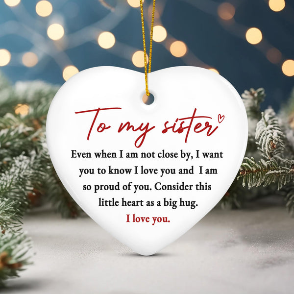 Christmas Sister Gifts for Women - Ceramic Christmas Ornaments 2025 for Tree Decorations - Soul Sister Birthday Appreciation Gifts