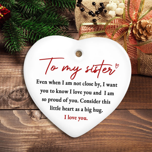 Christmas Sister Gifts for Women - Ceramic Christmas Ornaments 2025 for Tree Decorations - Soul Sister Birthday Appreciation Gifts