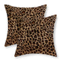 Cheetah Pillow Covers 18x18 Inch Set of 2 Leopard Brown Throw Pillows Animal Skin Print Pillow Cases