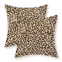 Leopard Pillow Covers 18x18 Inch Set of 2 Beige Brown Cheetah Throw Pillows Skin Animal Print