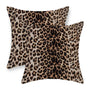 Velvet Leopard Pillow Covers 18x18 Inch Set of 2 Cheetah Brown Throw Pillows Skin Animal Print Pillow Cases