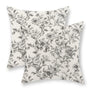 Black and Cream Pillow Covers 18x18 Set of 2 Vintage Floral Chinoiserie Throw Pillows