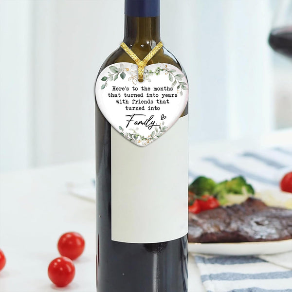 Friendship Ornament for Women for Friend - Friends That Turned into Family - Heart-Shaped