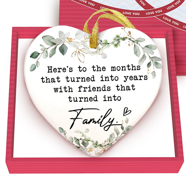 Friendship Ornament for Women for Friend - Friends That Turned into Family - Heart-Shaped