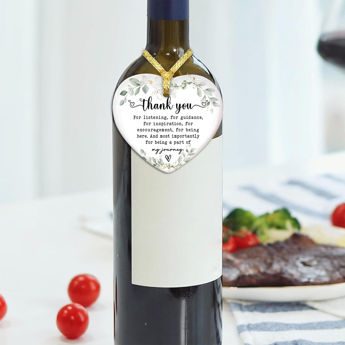 Heart-Shaped Thank You Ornament - Thank You Gift for Women - Christmas, Appreciation Gift for Teacher